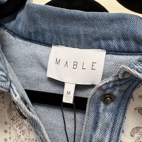 NWT Mable Quilted Paisley Print Contrast Denim Jacket Size M - Picture 4 of 4